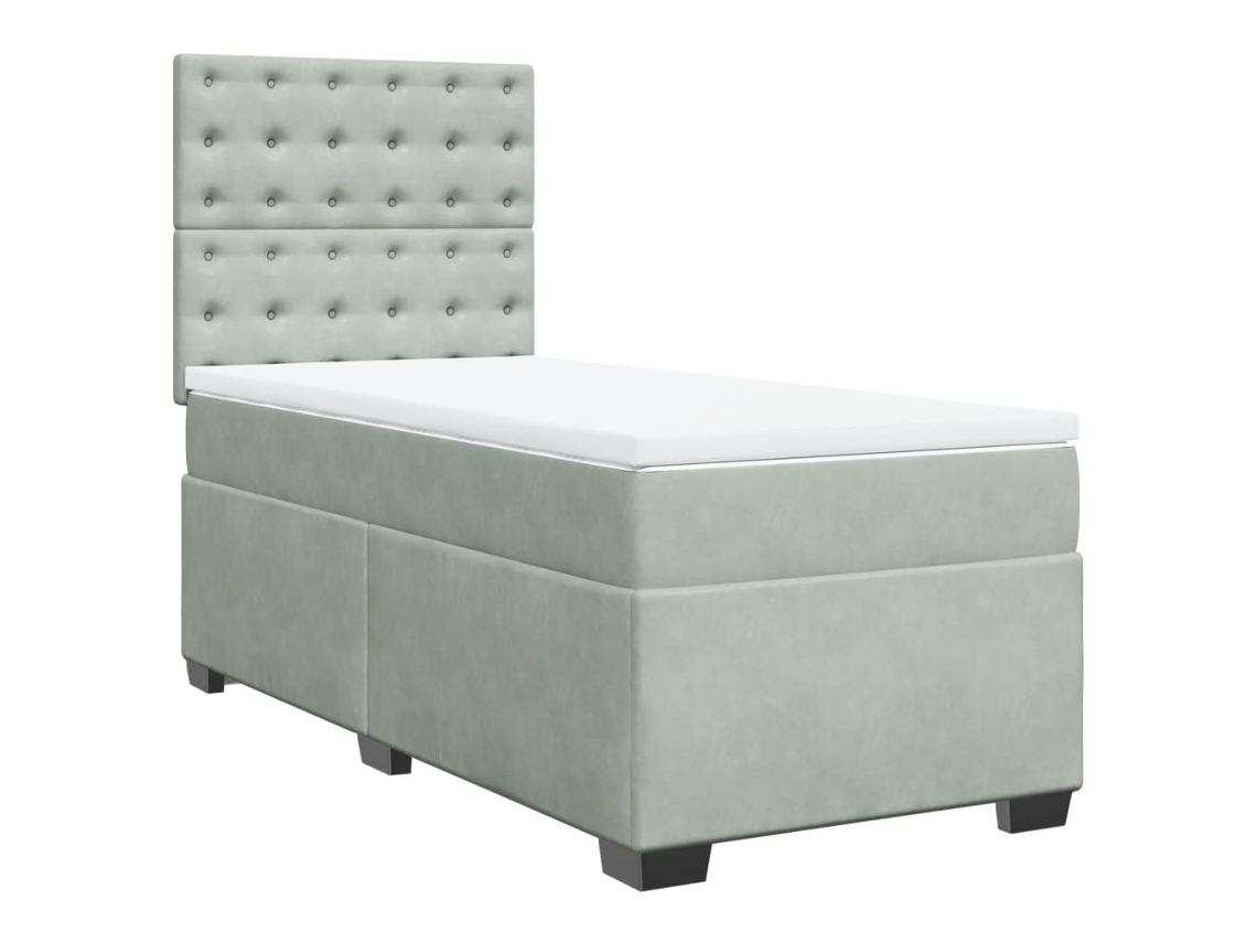 Box Spring Bed, Box Spring Beds Vidaxl Cinzeto Veludo (90 X 190 Cm)