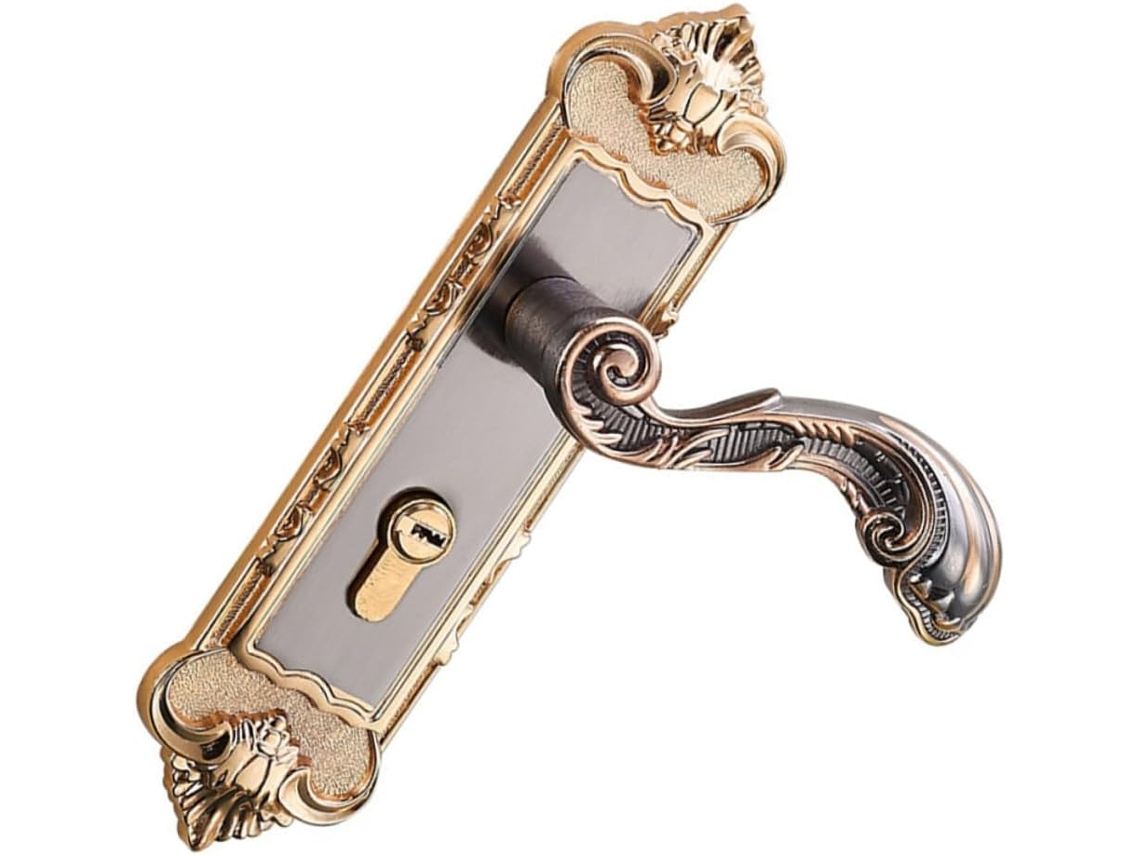 Fechadura De Porta Vintage Em Liga Alumínio Osaladi Para Quarto, Com Trava De Segurança, Maçaneta Com Chave E Design