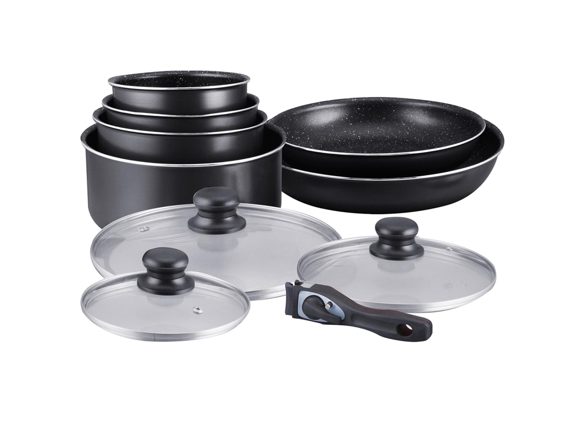 Conjunto de Panelas Mármore 6 Panelas Preto NORTHIX