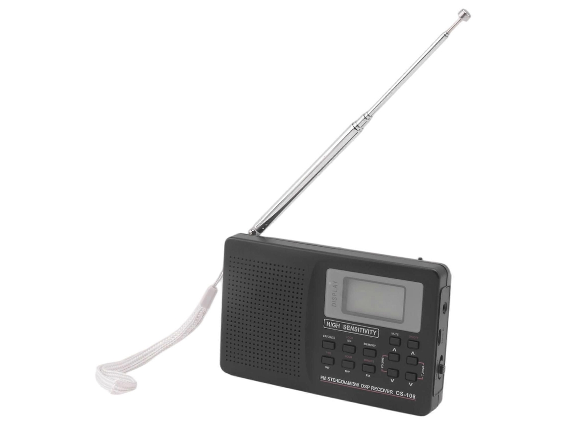 Rádio de Banda Completa Am/sw/lw/tv/fm com Receptor Frequência Total para Recepção Fm e Alarme Tempori Zação. GOKOCO