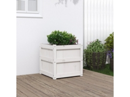 Vidaxl Vaso/floreira De Jardim 50x50x50 Cm Pinho Maciço Branco