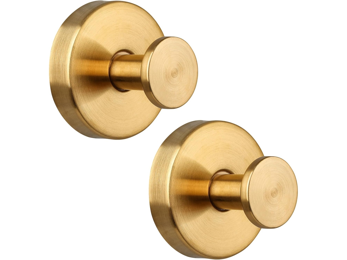 Yd Gancho de Toalha com Ventosa para Banheiro e Cozinha, em Aço Inoxidável, para Pendurar Toalhas, Casacos, Buchas e Roupões BRILVIBERA (dourado)