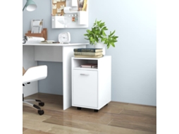 Vidaxl Móvel De Apoio Com Rodas 33x38x60 Cm Contraplacado Branco