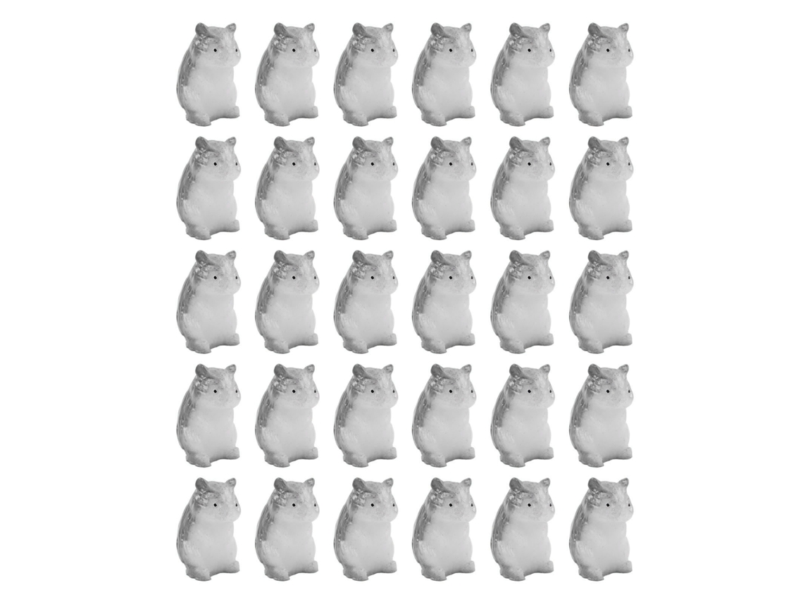 Primerox 30 Peças Estatueta de Hamster de Resina Miniatura para Casinha de Bonecas 1/12 1/6 Cinza