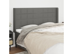 Cabecero con Alas de Tela 163x16x118/128 Cm Gris Oscuro