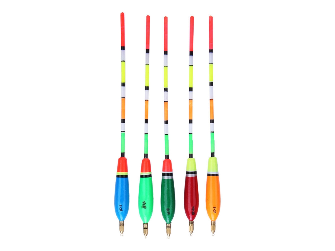 Flutuador de Pesca Madeira Balsa 5pcs 6+2g