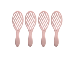 2026 4 Pcs Cepillo de Pelo Curvo Ventalado Con Agujas Suaves para Desenredar Y Secado Rápido Rosa