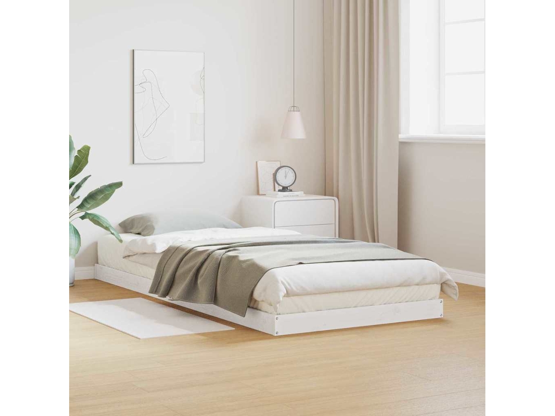 Vidaxl Estrutura de Cama de Chão Branco 80 X 220 Cm