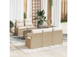 Vidaxl Conjunto De Sofás 6 Unid. 5-número De Lugares Bege E Creme