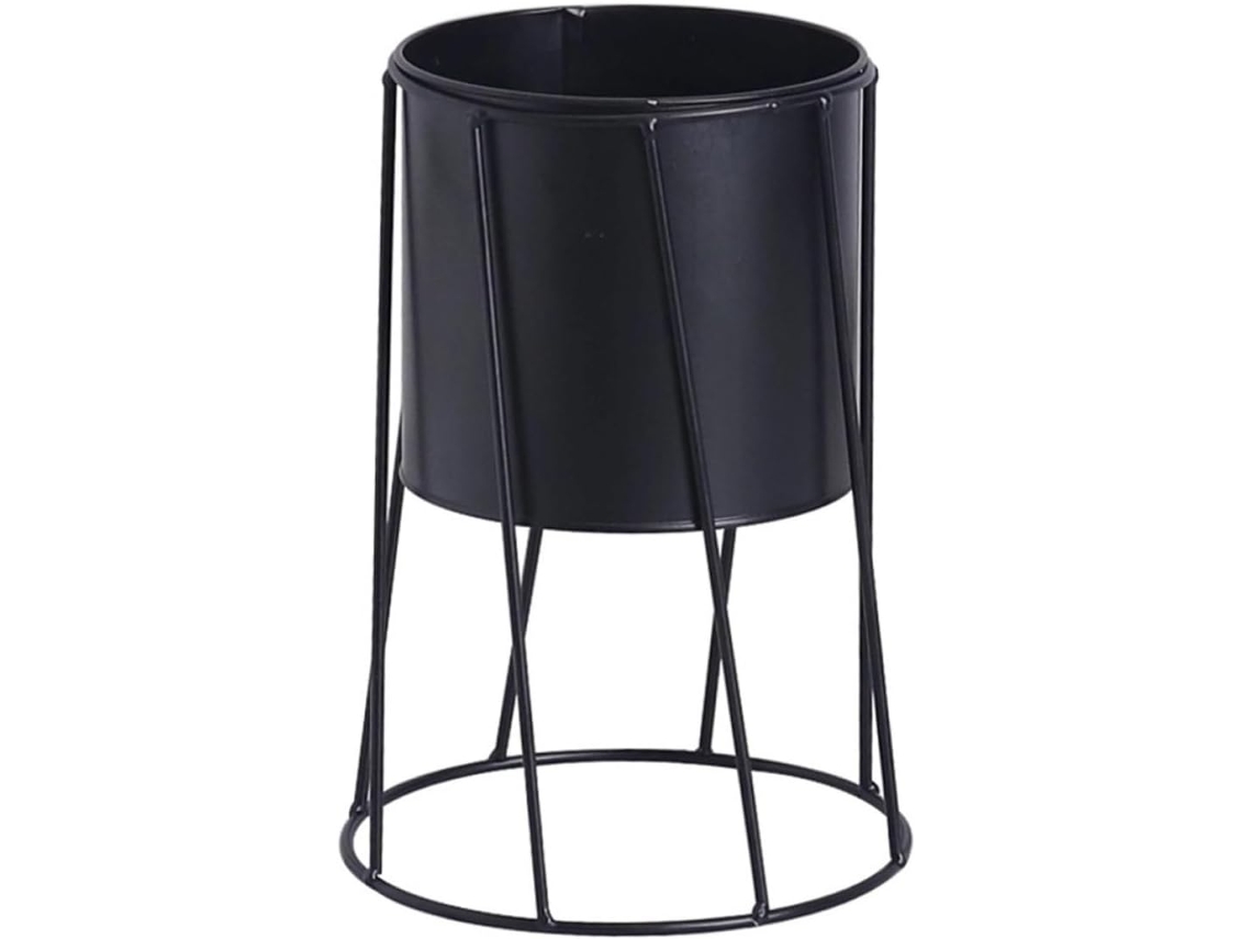 Suporte para Vasos de Flores em Metal Estilo Nórdico com Design Geométrico, Preto, Facilita a Rega de Suculentas e CHABERLU
