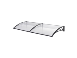 Marquise externa para portas de Mellerud Policarbonato e Proteção plástica 240 x 100 cm transparente e preto [EN.CASA]