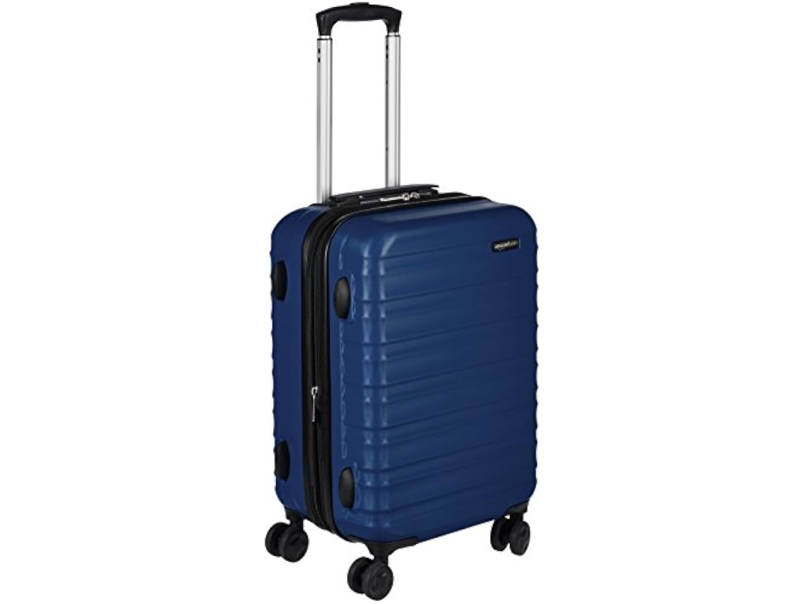 Mala de viagem rígida expansível Amazon Basics: Mala de viagem em ABS com 4 rodas duplas giratórias, design leve e resistente a arranhões, 37,5