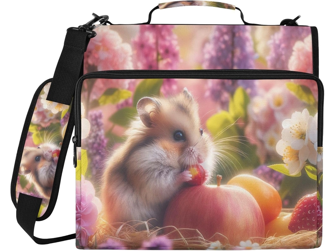 Bolsa Com Fichário De 3 Argolas E Organizador Zíper, Resistente À Água, Ideal Guardar Materiais Escolares