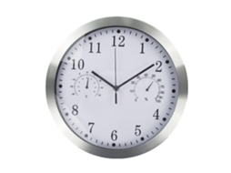 Ferramenta Relógio de Parede com Medidor Temperatura e Umidade-6708-Relógio Umidade-Branco Redondo À Prova D'Águ UISAVE