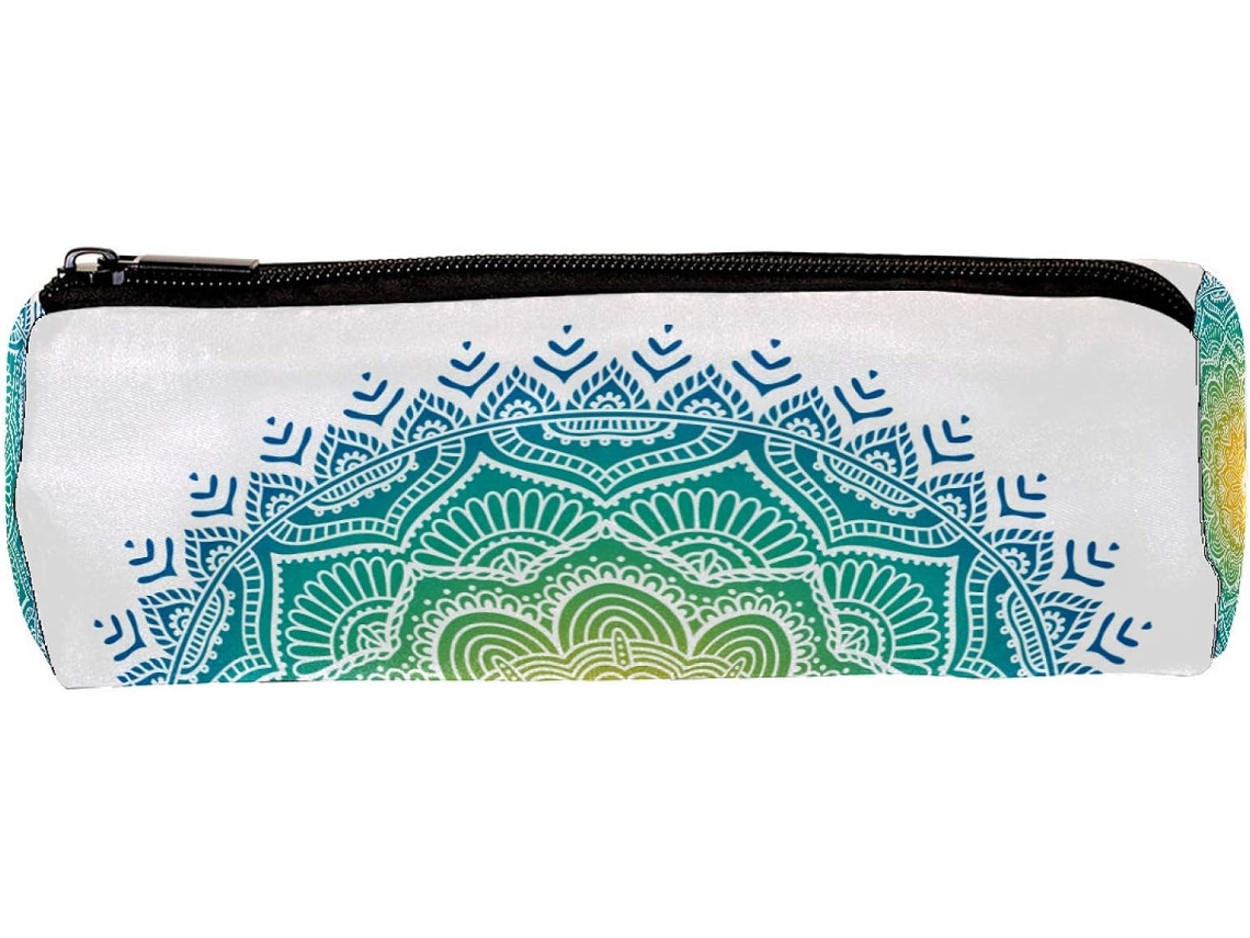 Porta-lápis estilo indiano com mandala, organizador de material escolar, organizador de mesa, item essencial