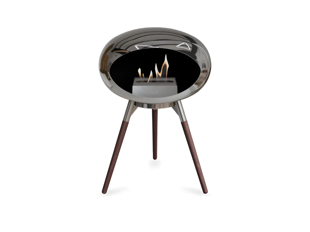 Lareira Bioetanol Moído Prata Cromada Baixa 1 Le Feu