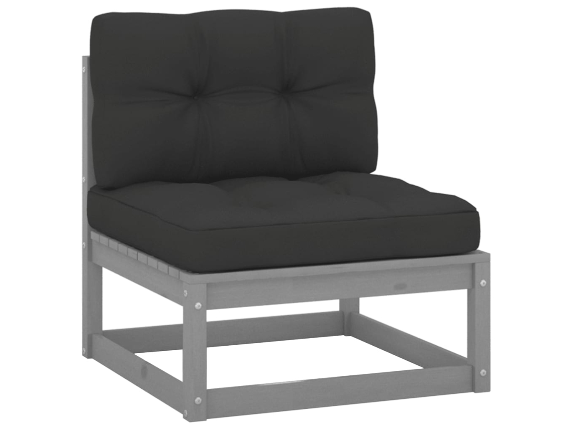Middle Sofa, Middle Sofas Vidaxl Cinzeto Madeira De Pinho (n/a)