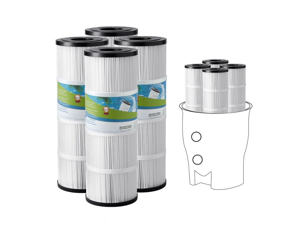 Conjunto De 4 Filtros De Cartucho Para Piscina 7,4m² Compatíveis Com Pentair Ccp320 Tekmaquinas