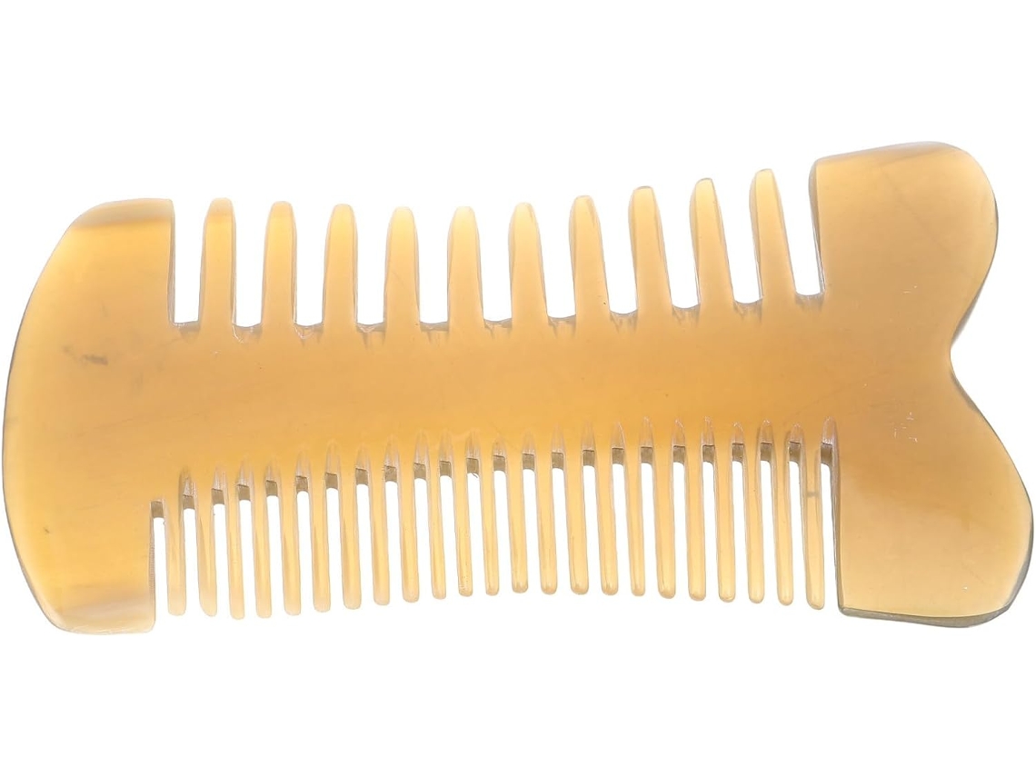 Pente Reversível Antiestático De Chifre De Boi Com Dentes Largos E Finos.