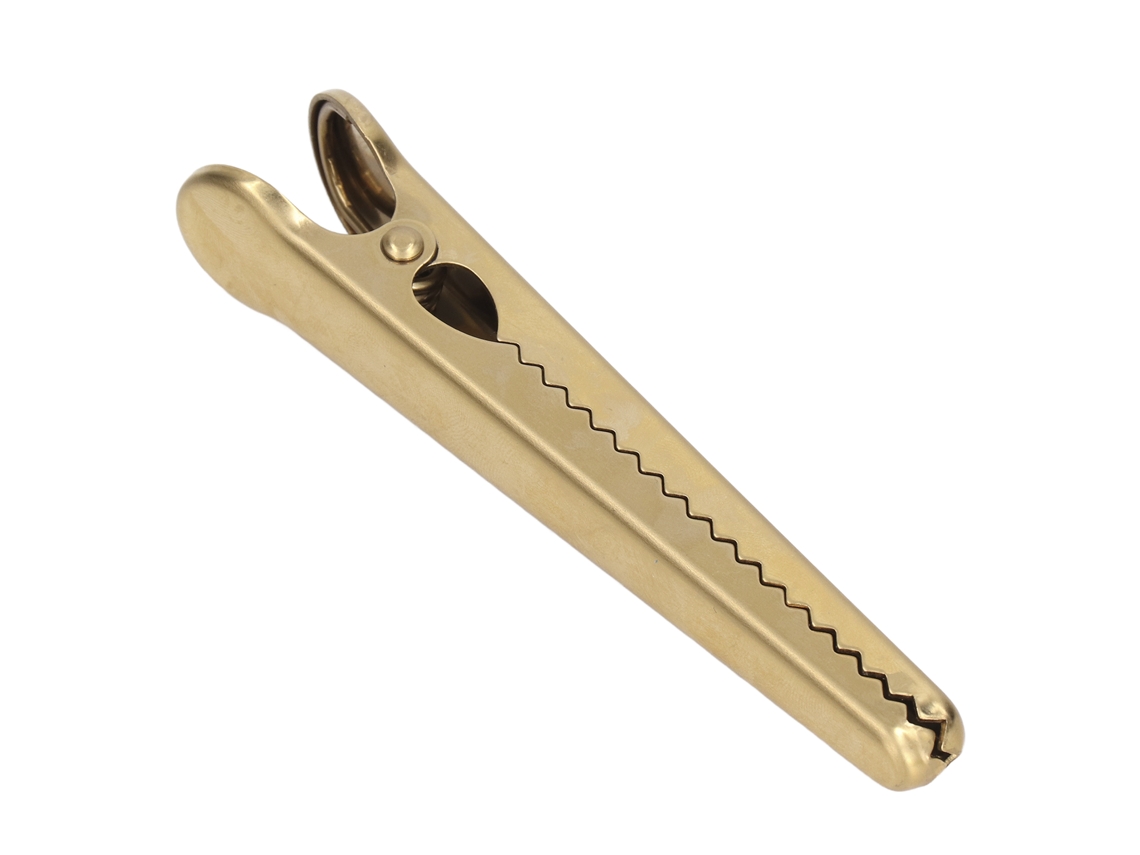 Grampo de Vedação com 11,6 Cm de Comprimento, Cabo Confortável, Design Robusto, Design com Dentes Internos, Utensílio de Cozinha Dourado BRILVIBERA