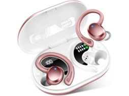 Fones Condução Óssea Bluetooth 6.0, Sem Fio, Microfone, 10h, IPX6, Esportes Preto JIAPEI