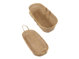 Jardin202 - Cesta De Mimbre Almacenaje Multiusos  – Cesto Cambiador Con Asa - Capazo De Mimbre Moisés 37x80x12 Cm | 37x80x12 Cm ()