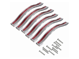 6 manijas de cristal, 96mm, zinc, plateado/rojo, modernas, para cajones y gabinetes de cocina | S/MARCA