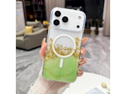 Capa Híbrida Transparente De Tpu Com Acabamento Dourado E Magsafe Para Iphone 17 Pro