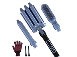 Set De Rizadores 3 Em 1 Com Ondulador, Tela Lcd, Clip E Luvas Para Penteado Elétrico