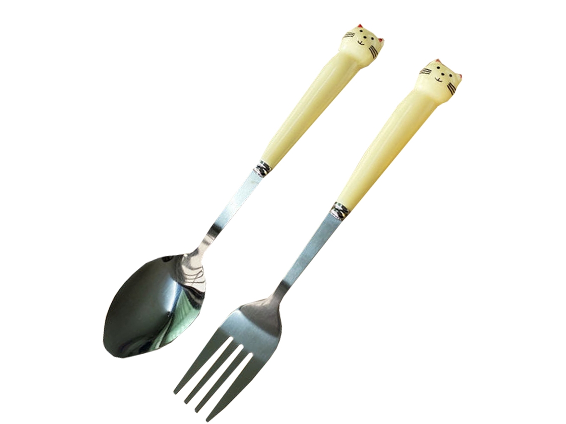 Conjunto de Talheres para Crianças 2 Peças Colher e Garfo NEVEANCE