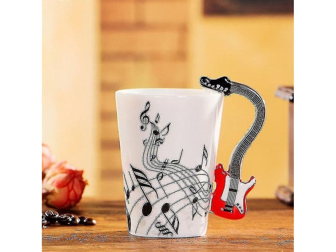 Taza De Cerámica Estilo Nota Musical Instrumento Regalo Navidad Café Leche 201-300ml