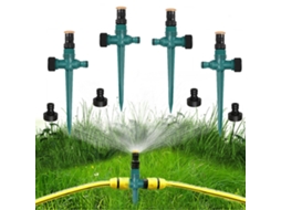 Aspersor De Jardim 360° Rotativo Automático,4 Peças,pulverizador De Irrigação Ajustável Para Gramado,plantas,legumes,flores E Quintais Btforus (verde)