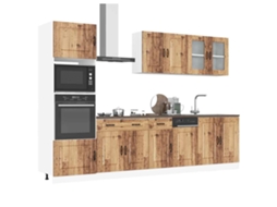 Vidaxl 7 Peças Armário De Cozinha Conjunto Kalmar Madeira Velha