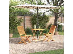 Vidaxl Conjunto Bistro Dobrável 3 Unid. Castanho