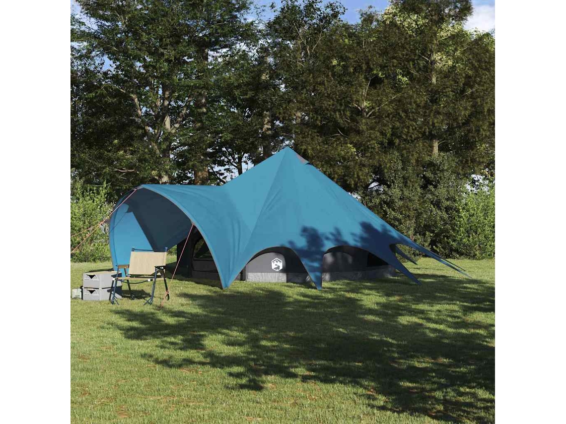 Vidaxl Tenda Teepee Para 5 Pessoas 5 Pessoa Azul E Cinza