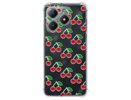 Capa Design Cereja para Realme C61 / C63 4G TUMUNDOSMARTPHONE Silicone Anti-Choque Multicor