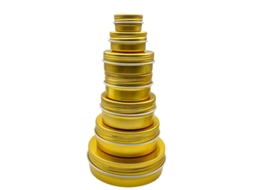 10 Latas Recarregáveis para Batons e Chá, com Frascos de Alumínio Vazios de Diferentes Tamanhos. MDUG (dourado)