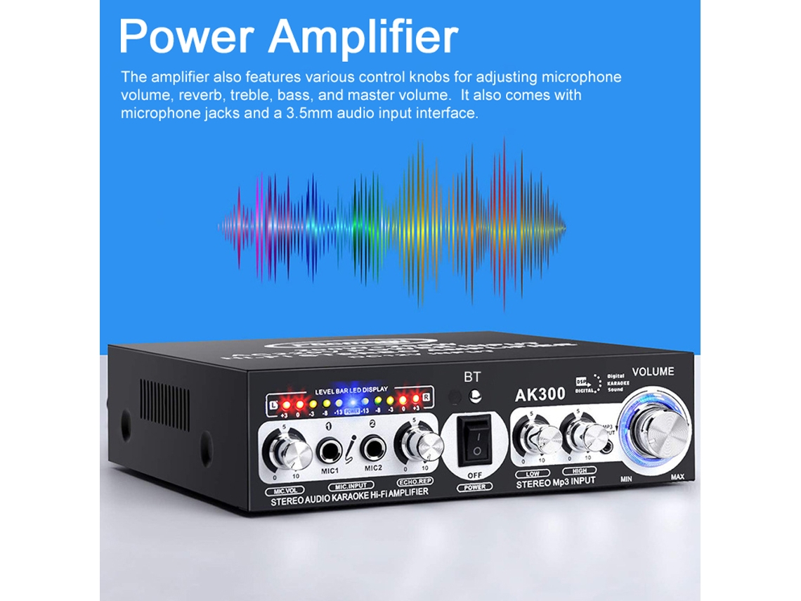 Amplificador De Áudio Estéreo Laxiscreed Para Home Theater Com Bluetooth 5.0 E Alta Potência