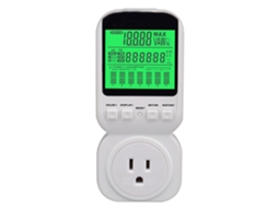 Tomada De Medição De Energia Padrão Dos Eua Branca Para Eletrodomésticos Com Tela Digital Grande