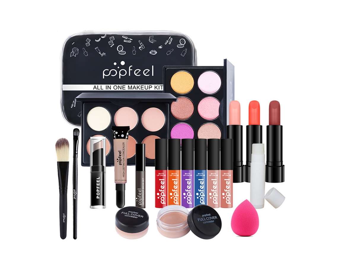 Conjunto de maquiagem Popfeel com bolsa para iniciantes