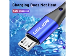 Cabo Uslion 3a Usb-a Para Micro Usb Com Carregamento Rápido Qc2.0 E Transmiss?o De Dados, Núcleo Em Nylon Entran?ado, Com 0,5 M/1 M/2 M De Comprimento