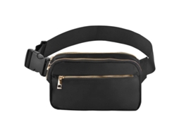 Bolsa de Cintura para Homens e Mulheres, Ajustável, Impermeável, Preto (S/MARCA)