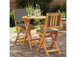 Vidaxl Conjunto Bistro 3 Pcs Óleo Natural Madeira Sólida De Acácia