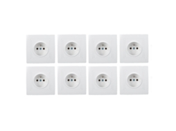 Conjunto de 8 tomadas padrão francês 16a 220v BRILVIBERA