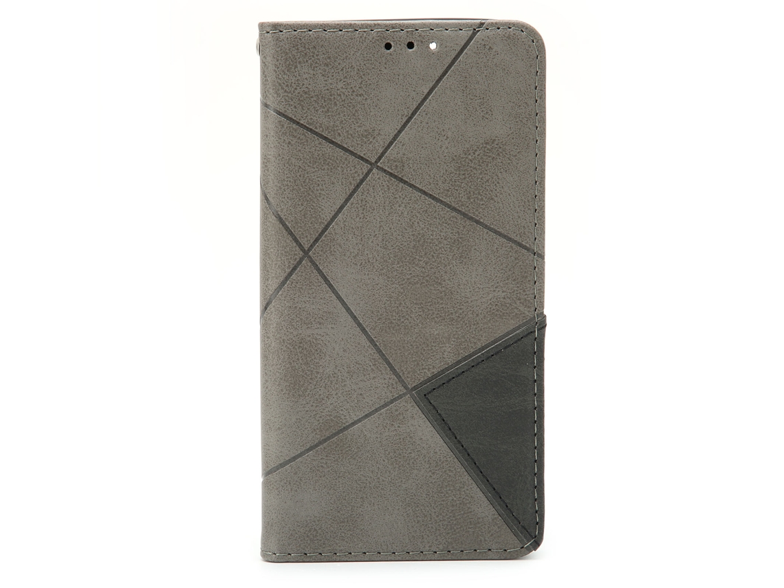 Capa para iPhone 12 Pro cinza com ímã escondido e proteção anti impacto