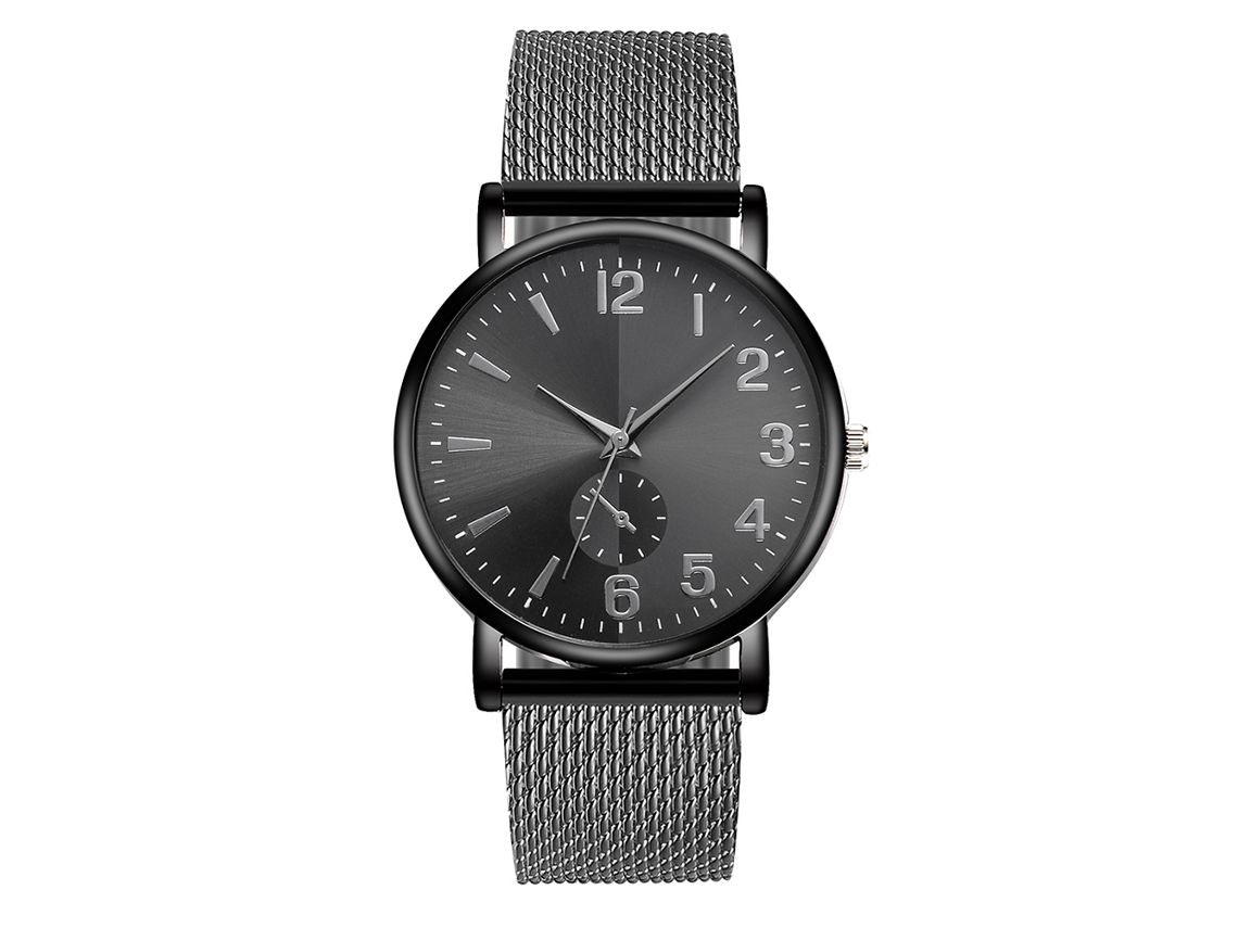 Reloj De Pulsera De Cuarzo Vansvar Simple Para Mujer Y Hombre Dial Redondo Negro