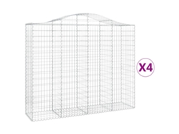Gabion Basket, Gabion Baskets Vidaxl Prateado Ferro (200 X 50 X 160/180 Cm)