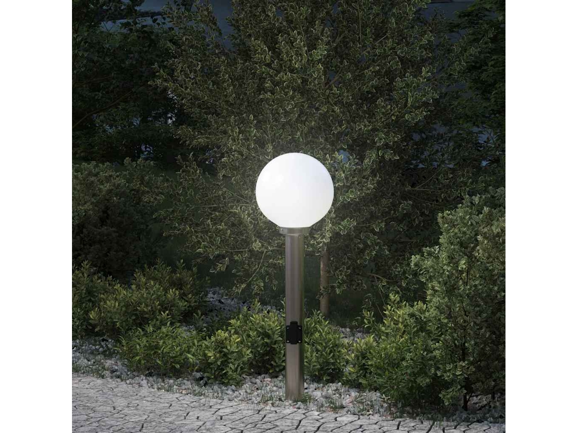 Vidaxl Luminária De Poste Com Tomada, 80 Cm, Aço Inoxidável, Ip44