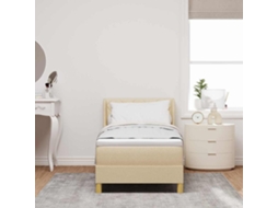 Vidaxl Cama Box Com Cabeceira Manual Creme 200 X 80 Cm Tecido