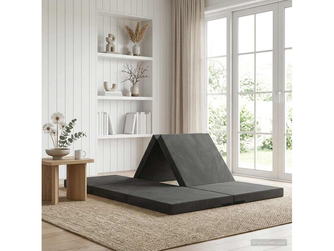 Vidaxl Sofá Cama Dobrável 140 X 67 X 15 Cm Cinzento-escuro